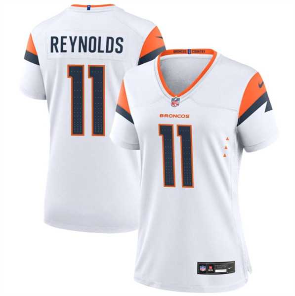 Womens Denver Broncos #11 Josh Reynolds White 2024 Stitched Jersey Dzhi